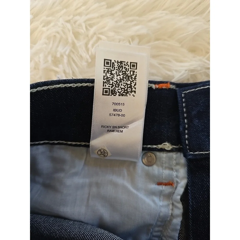 True Religion Ricky Relaxed Straight Denim Shorts Size‎ 30 Mens Blue